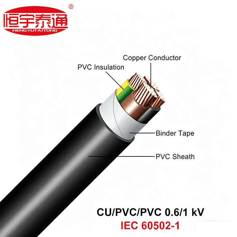 NYY Low voltase Tembaga Konduktor PVC Insulated Power Kabel