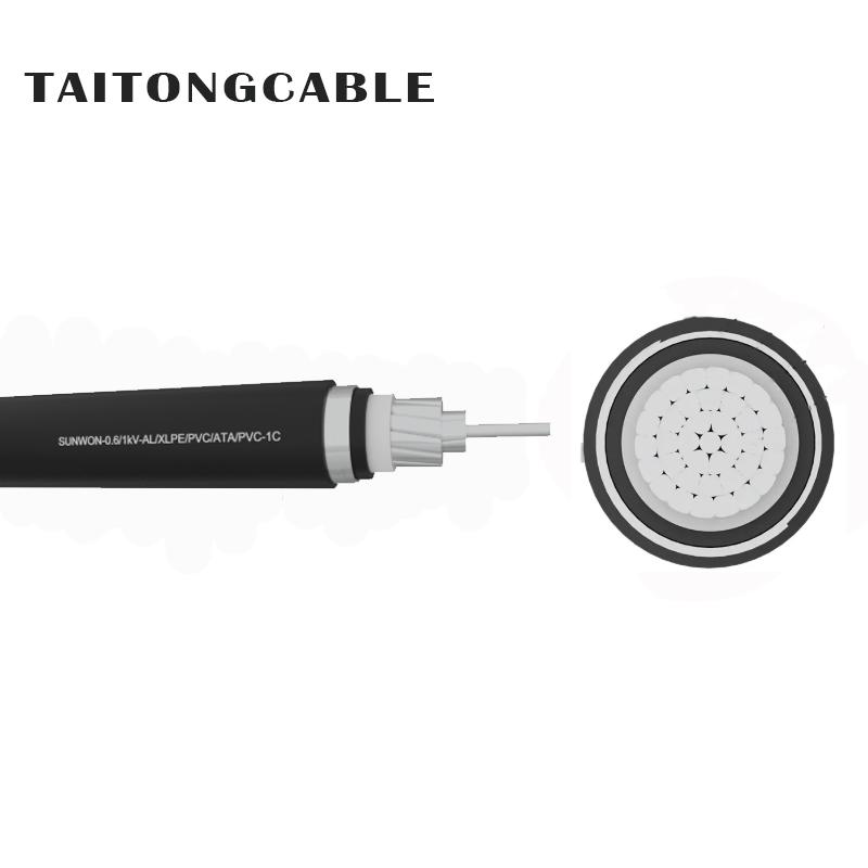 Tegangan rendah Single-Core ATA Armored Aluminium Konduktor XLPE Insulated PVC Sheath Kabel Daya
